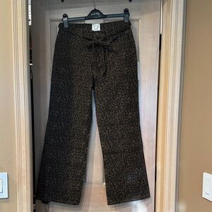 NWT - Lili Sidonio Brown Leopard Print Wide-Leg Pants